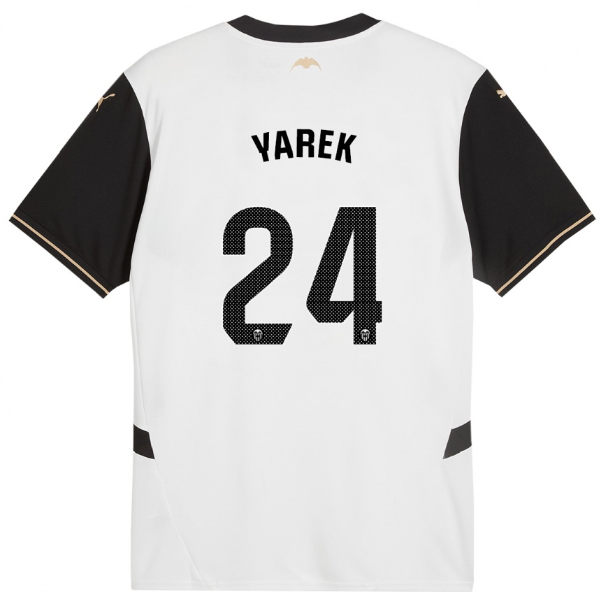 Niño Fútbol Camiseta Yarek Gasiorowski #24 Blanco Negro 1ª Equipación 2024/25 Perú