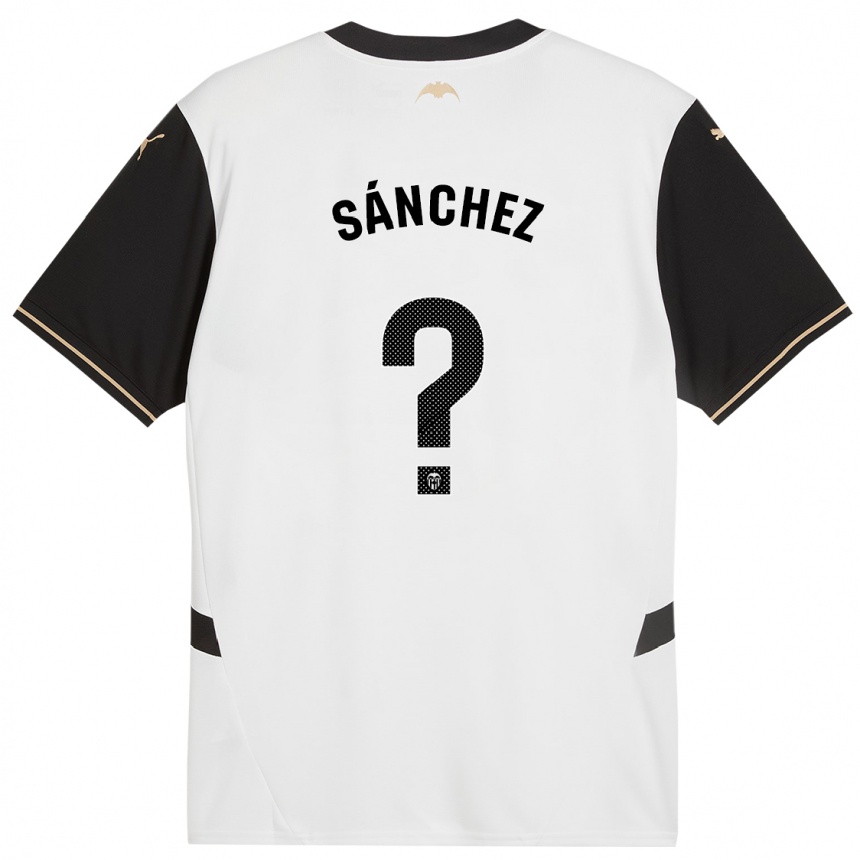 Niño Fútbol Camiseta Dani Sánchez #0 Blanco Negro 1ª Equipación 2024/25 Perú