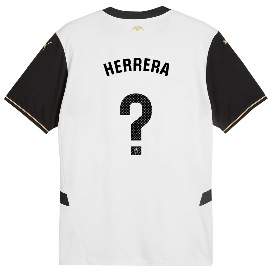 Niño Fútbol Camiseta Iker Herrera #0 Blanco Negro 1ª Equipación 2024/25 Perú