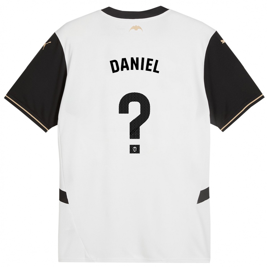 Niño Fútbol Camiseta Daniel Jiménez #0 Blanco Negro 1ª Equipación 2024/25 Perú