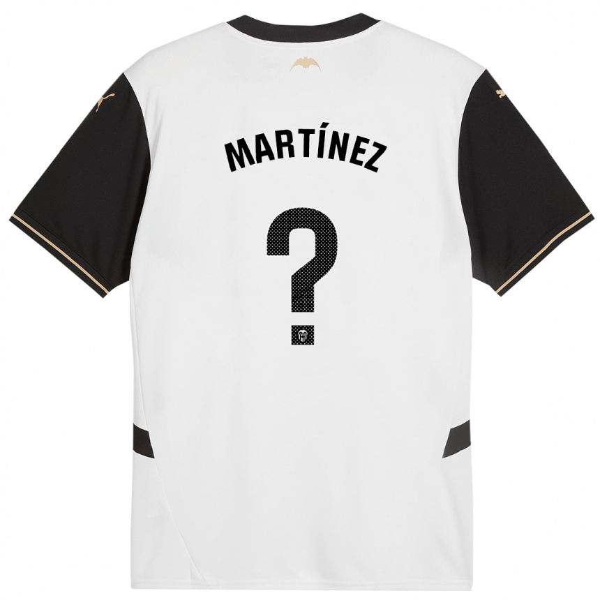 Niño Fútbol Camiseta David Martínez #0 Blanco Negro 1ª Equipación 2024/25 Perú