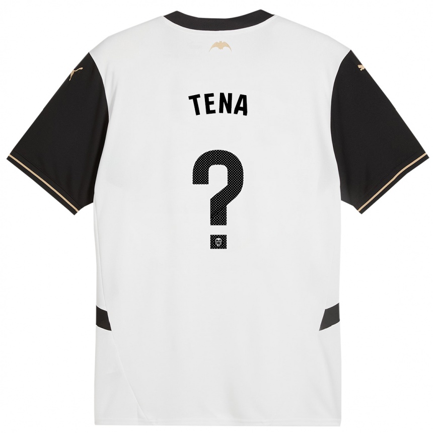 Niño Fútbol Camiseta Javier Tena #0 Blanco Negro 1ª Equipación 2024/25 Perú