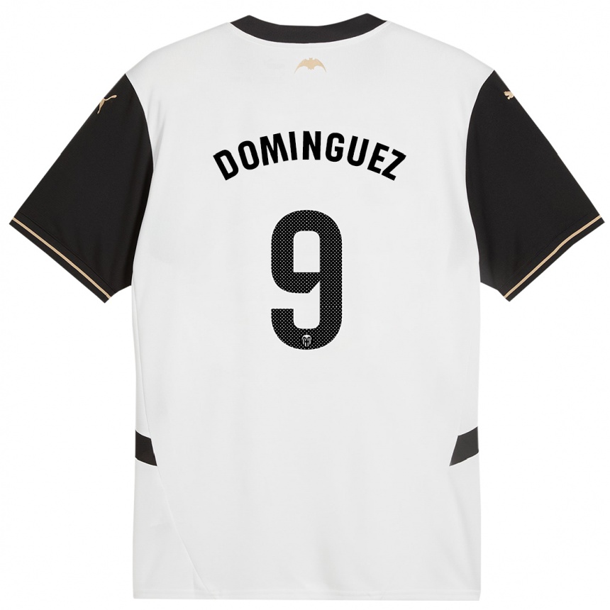 Niño Fútbol Camiseta Mario Dominguez #9 Blanco Negro 1ª Equipación 2024/25 Perú