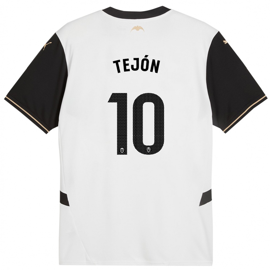 Niño Fútbol Camiseta Martín Tejón #10 Blanco Negro 1ª Equipación 2024/25 Perú