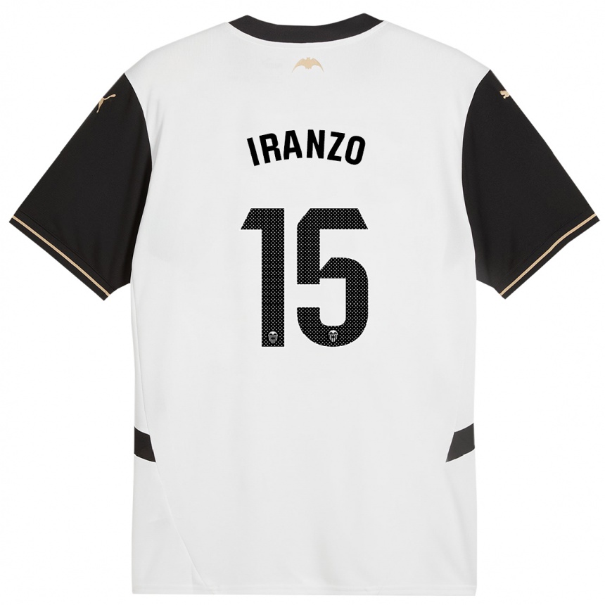 Niño Fútbol Camiseta Rubén Iranzo #15 Blanco Negro 1ª Equipación 2024/25 Perú