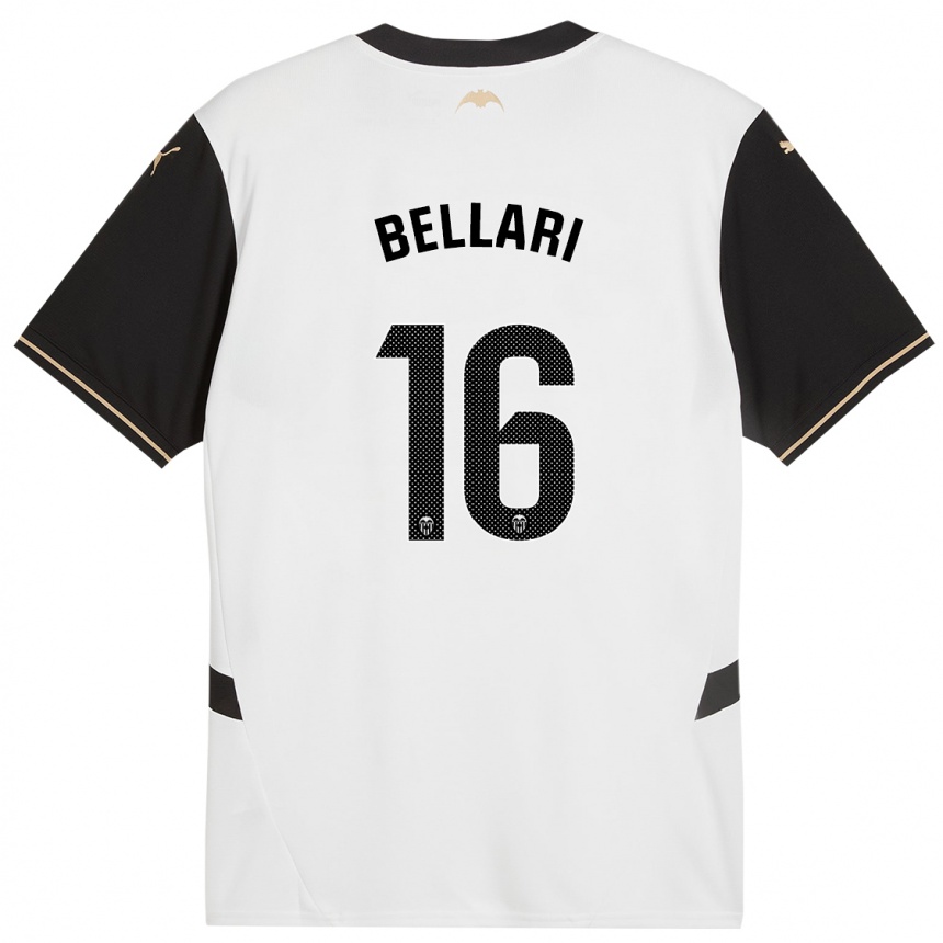 Niño Fútbol Camiseta Hamza Bellari #16 Blanco Negro 1ª Equipación 2024/25 Perú