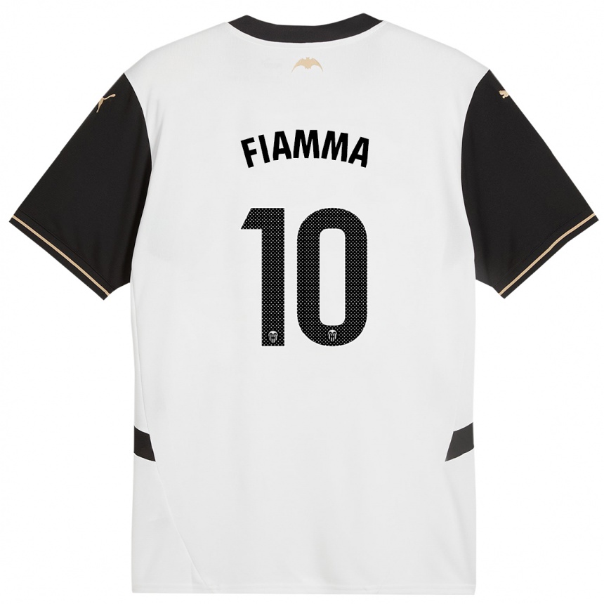 Niño Fútbol Camiseta Fiamma #10 Blanco Negro 1ª Equipación 2024/25 Perú