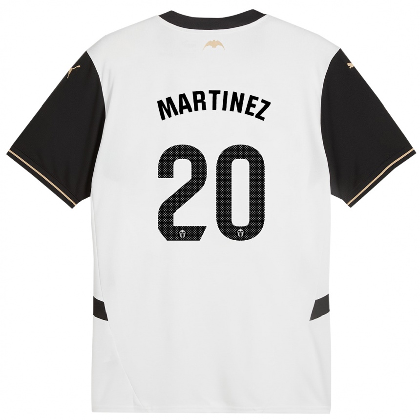 Niño Fútbol Camiseta Asun Martínez #20 Blanco Negro 1ª Equipación 2024/25 Perú