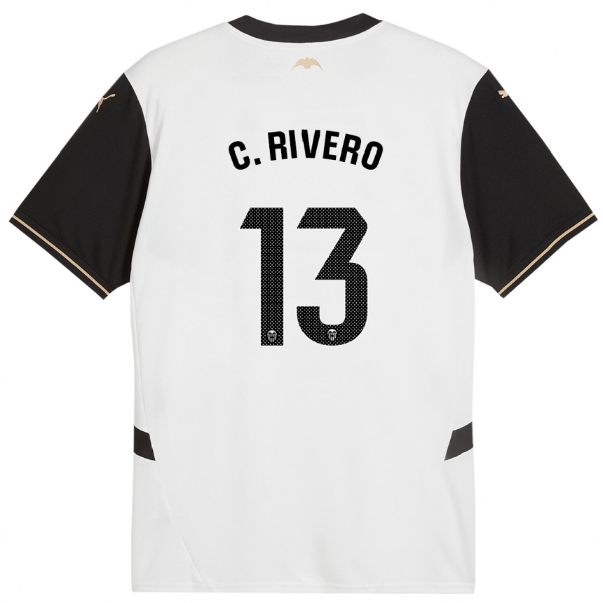 Niño Fútbol Camiseta Cristian Rivero #13 Blanco Negro 1ª Equipación 2024/25 Perú