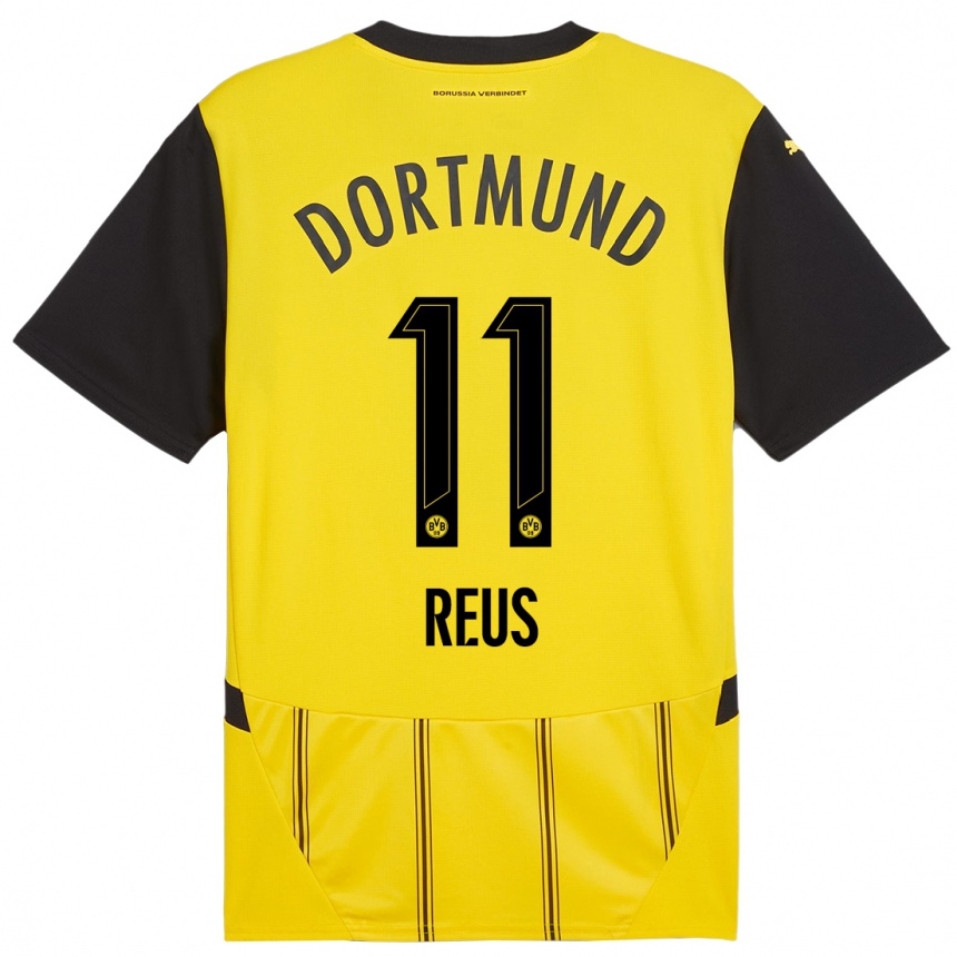 Niño Fútbol Camiseta Marco Reus #11 Amarillo Negro 1ª Equipación 2024/25 Perú