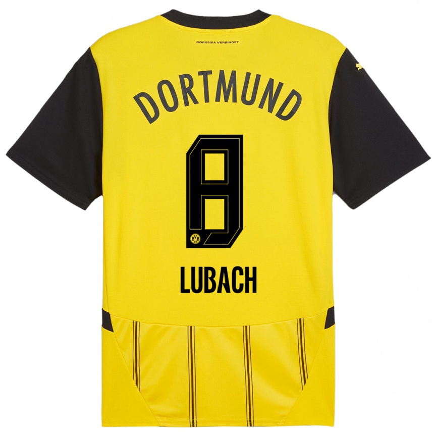 Niño Fútbol Camiseta Rafael Lubach #8 Amarillo Negro 1ª Equipación 2024/25 Perú