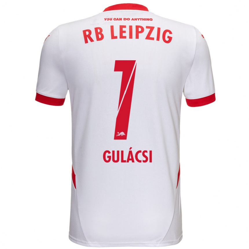 Niño Fútbol Camiseta Péter Gulácsi #1 Blanco Rojo 1ª Equipación 2024/25 Perú