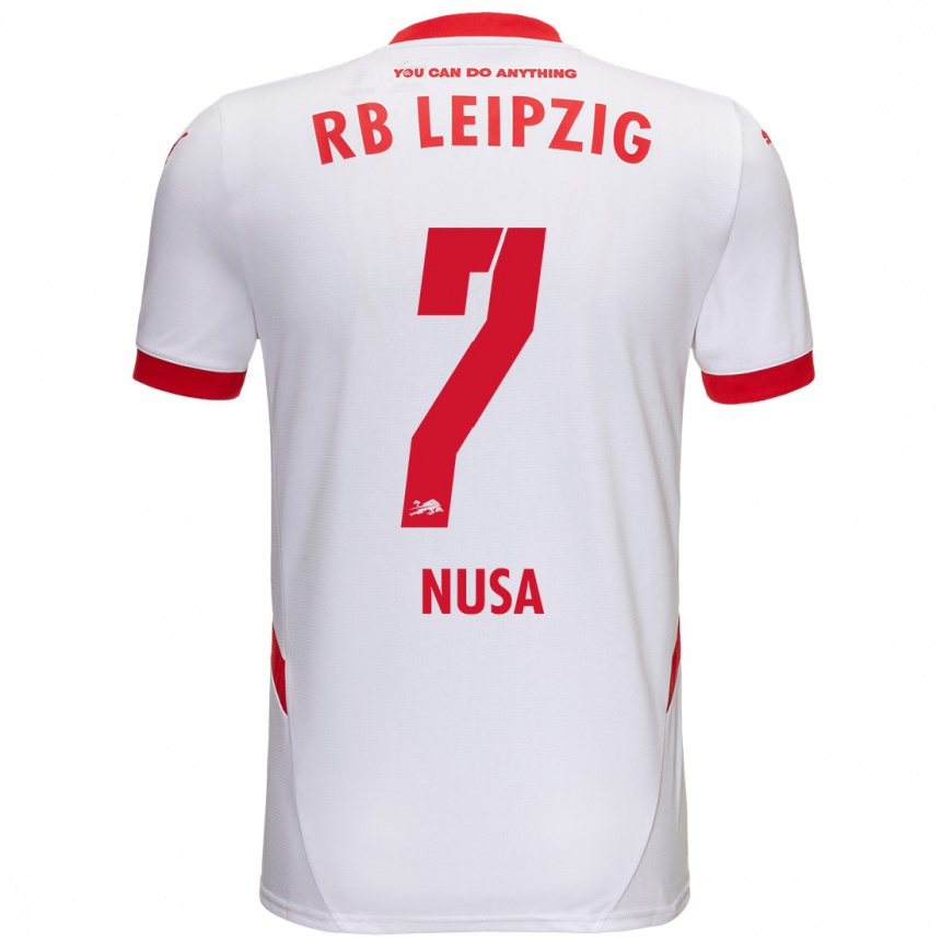 Niño Fútbol Camiseta Antonio Nusa #7 Blanco Rojo 1ª Equipación 2024/25 Perú