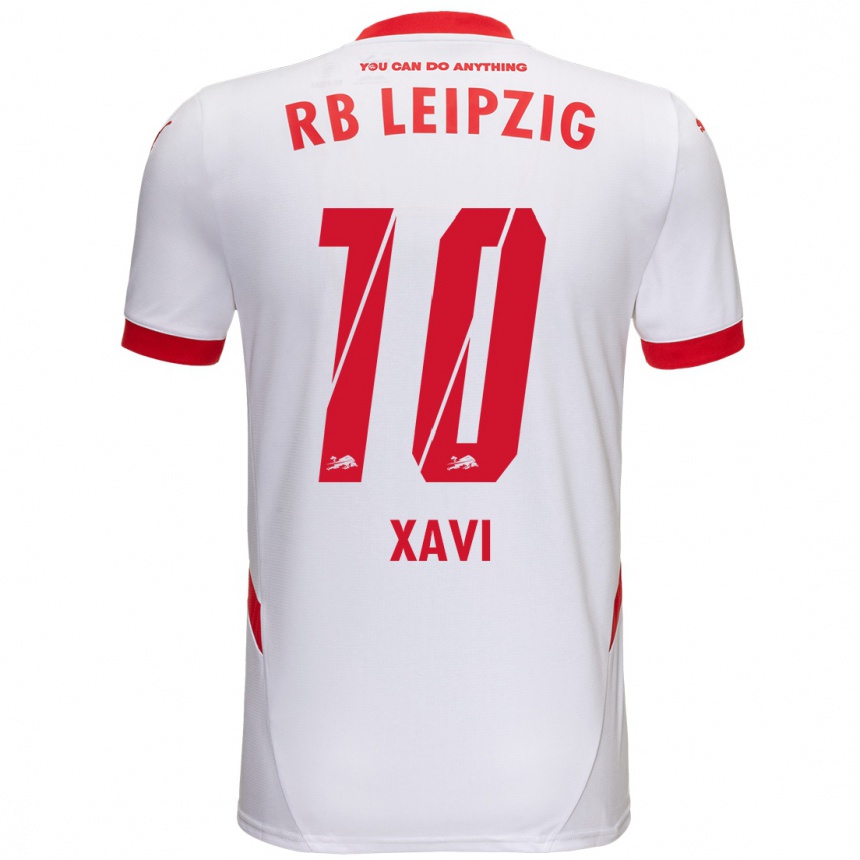 Niño Fútbol Camiseta Xavi Simons #10 Blanco Rojo 1ª Equipación 2024/25 Perú