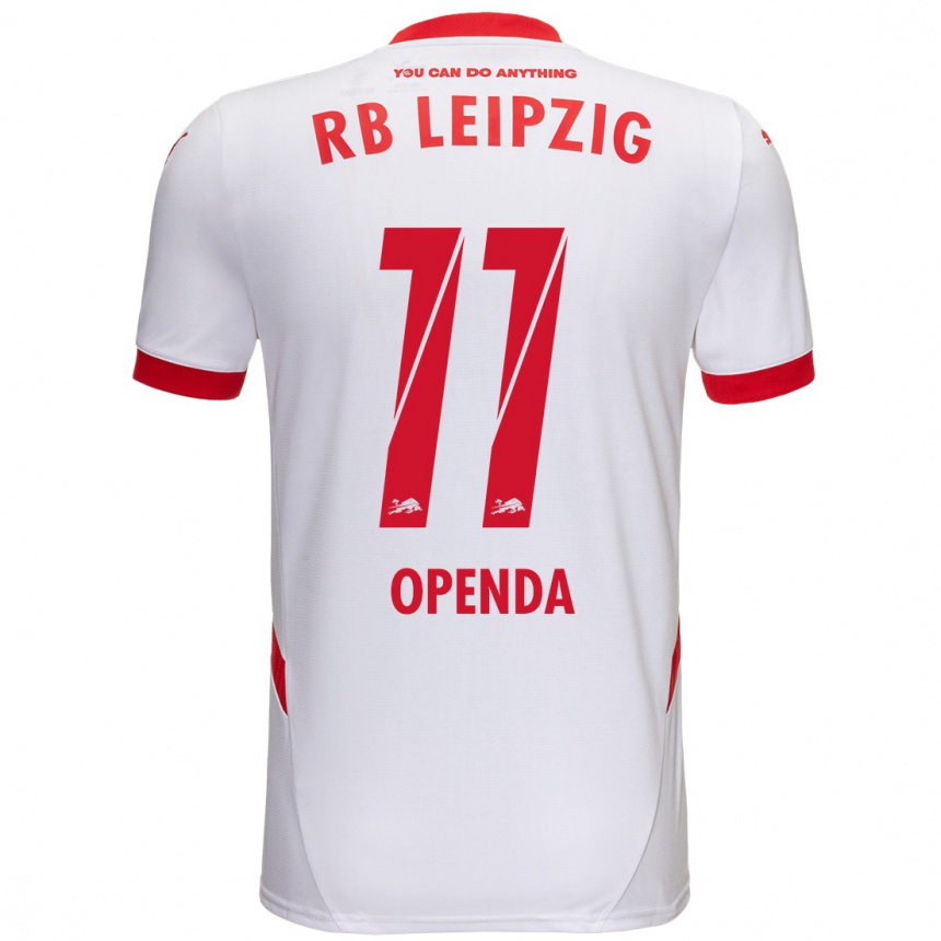 Niño Fútbol Camiseta Loïs Openda #11 Blanco Rojo 1ª Equipación 2024/25 Perú