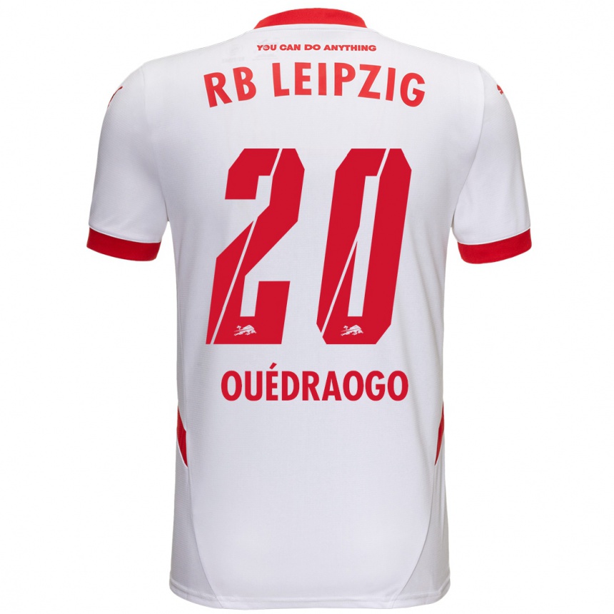 Niño Fútbol Camiseta Assan Ouédraogo #20 Blanco Rojo 1ª Equipación 2024/25 Perú