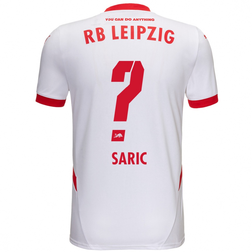 Niño Fútbol Camiseta Lucio Saric #0 Blanco Rojo 1ª Equipación 2024/25 Perú