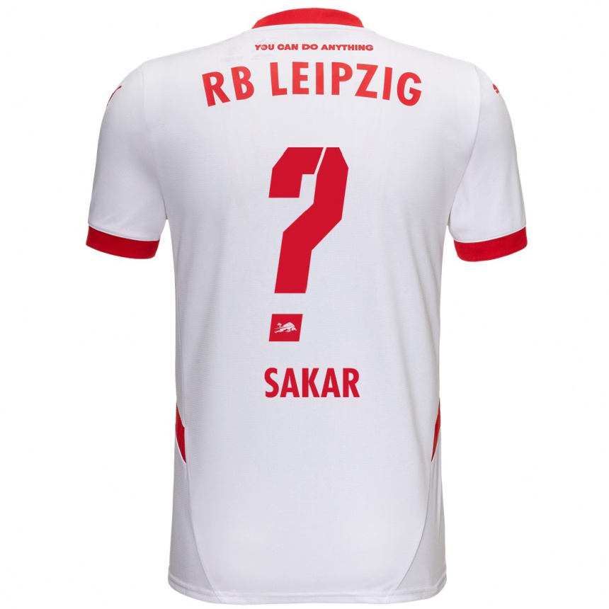 Niño Fútbol Camiseta Faik Sakar #0 Blanco Rojo 1ª Equipación 2024/25 Perú