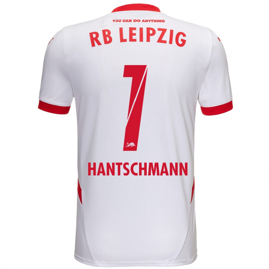 Niño Fútbol Camiseta Franz Hantschmann #1 Blanco Rojo 1ª Equipación 2024/25 Perú