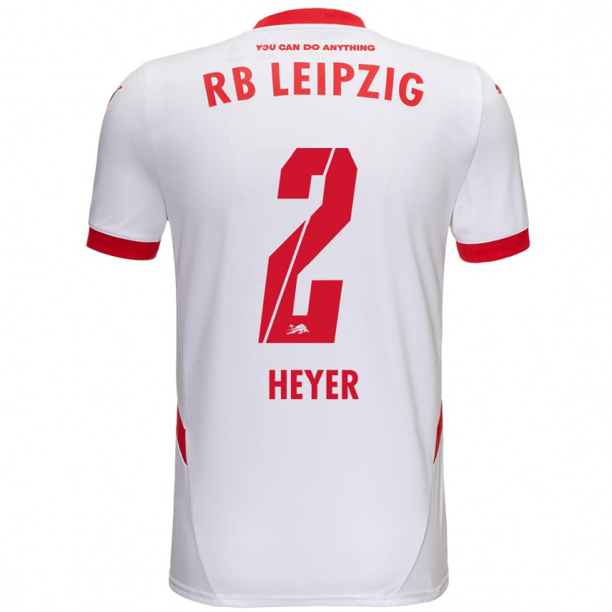 Niño Fútbol Camiseta Friedrich Heyer #2 Blanco Rojo 1ª Equipación 2024/25 Perú