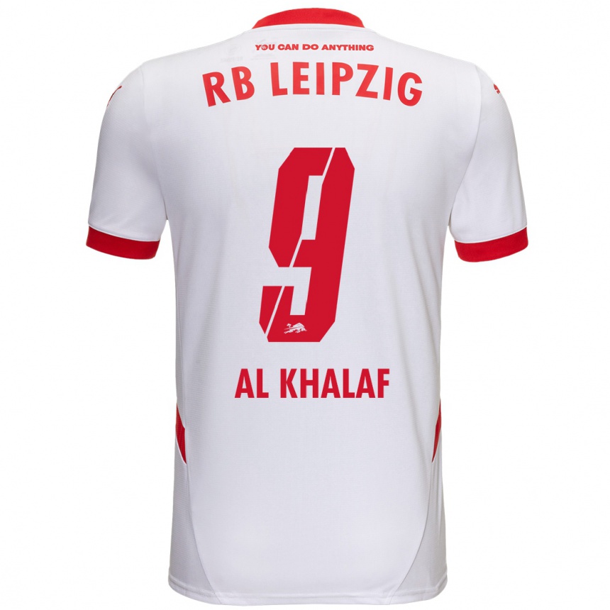 Niño Fútbol Camiseta Abdul Al Khalaf #9 Blanco Rojo 1ª Equipación 2024/25 Perú