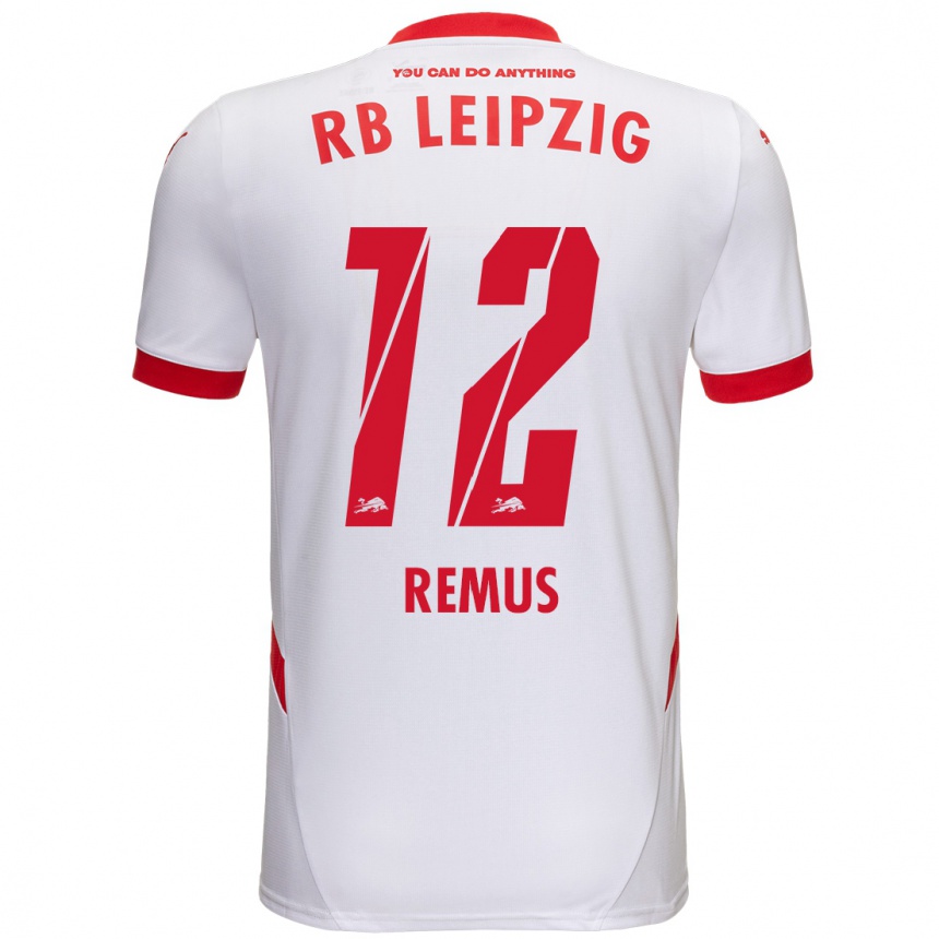 Niño Fútbol Camiseta Niklas Remus #12 Blanco Rojo 1ª Equipación 2024/25 Perú