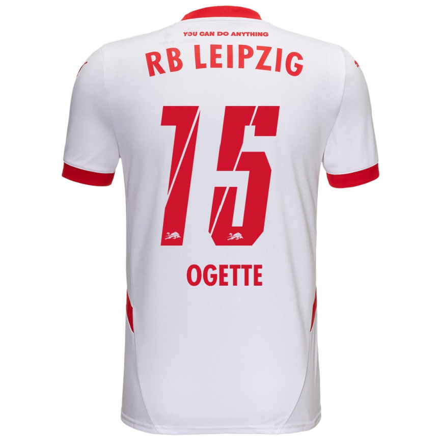 Niño Fútbol Camiseta Israel Ogette #15 Blanco Rojo 1ª Equipación 2024/25 Perú