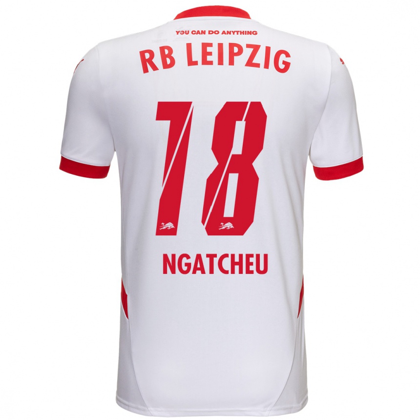 Niño Fútbol Camiseta Yohan Ngatcheu #18 Blanco Rojo 1ª Equipación 2024/25 Perú