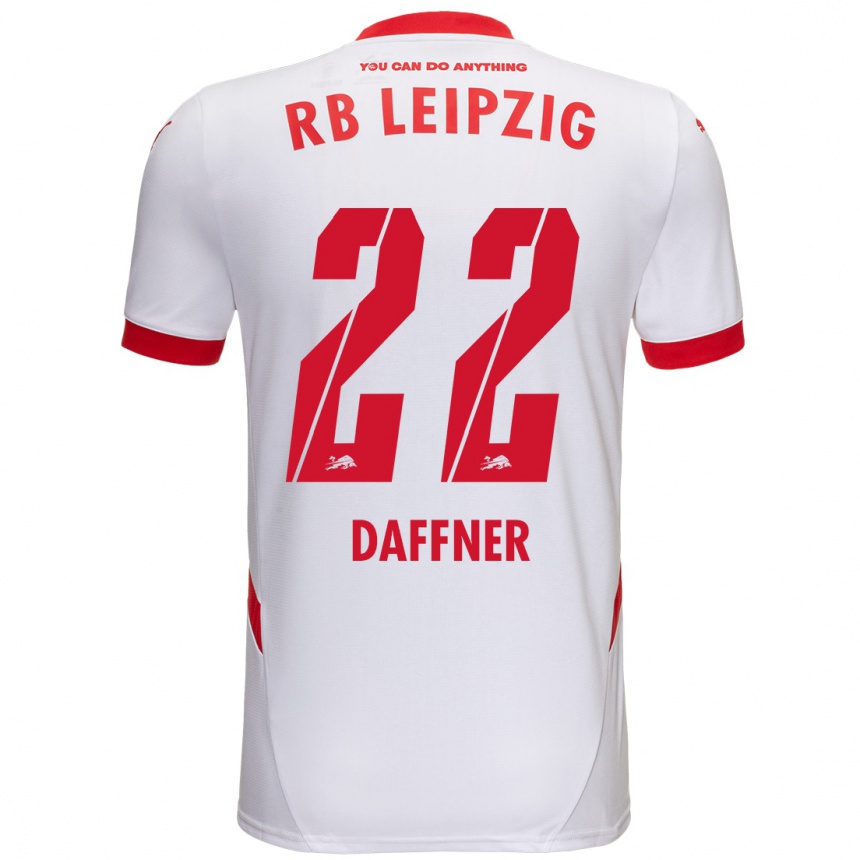 Niño Fútbol Camiseta Felix Daffner #22 Blanco Rojo 1ª Equipación 2024/25 Perú