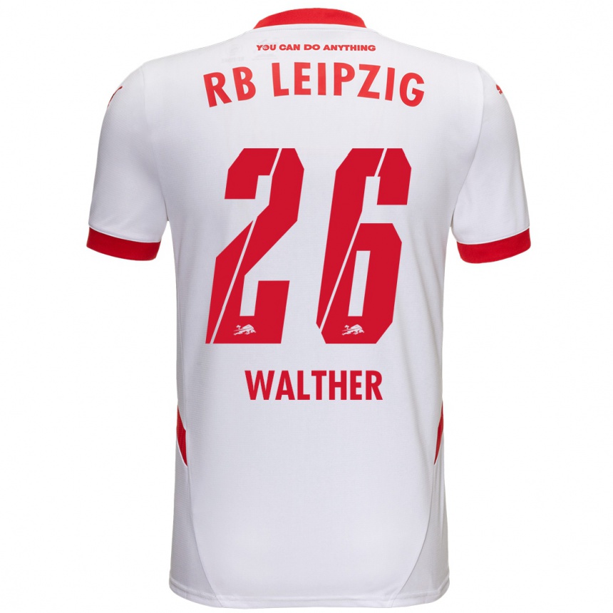 Niño Fútbol Camiseta Mika Walther #26 Blanco Rojo 1ª Equipación 2024/25 Perú