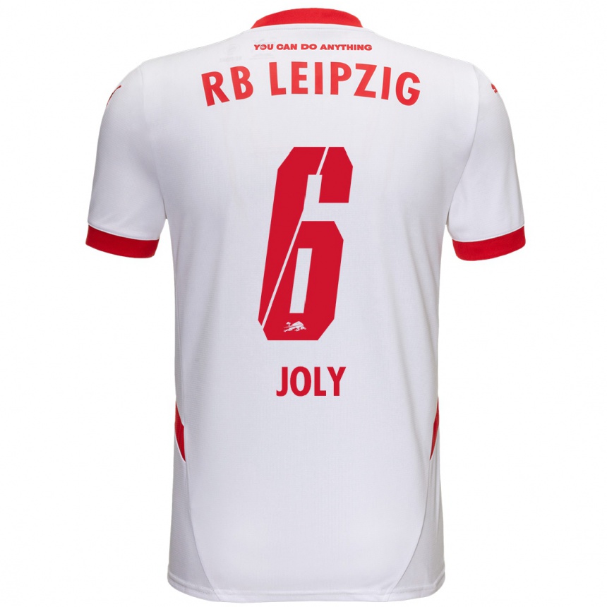 Niño Fútbol Camiseta Lou-Ann Joly #6 Blanco Rojo 1ª Equipación 2024/25 Perú