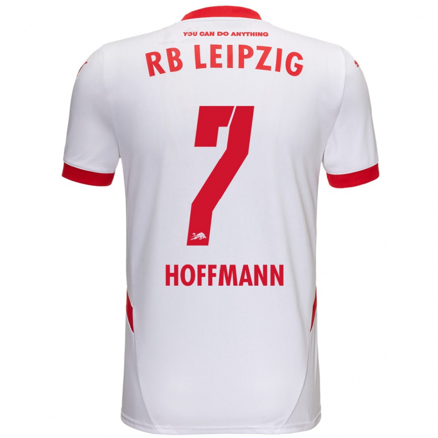 Niño Fútbol Camiseta Giovanna Hoffmann #7 Blanco Rojo 1ª Equipación 2024/25 Perú