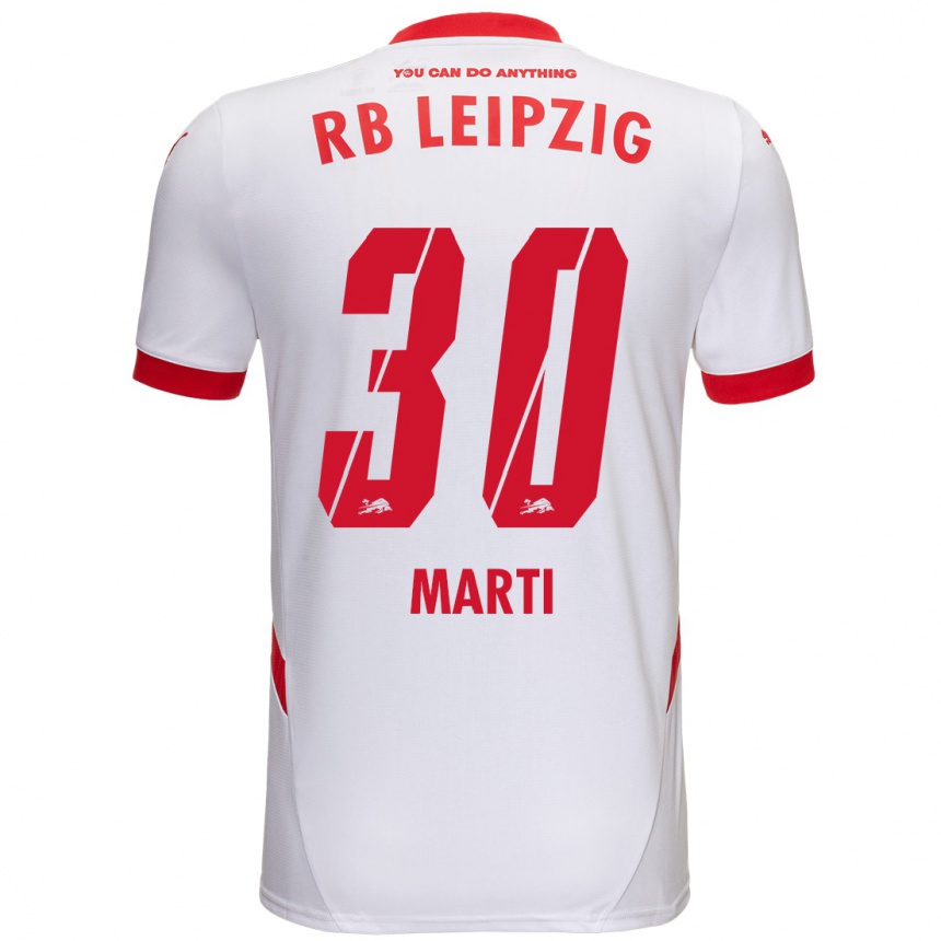 Niño Fútbol Camiseta Lara Marti #30 Blanco Rojo 1ª Equipación 2024/25 Perú