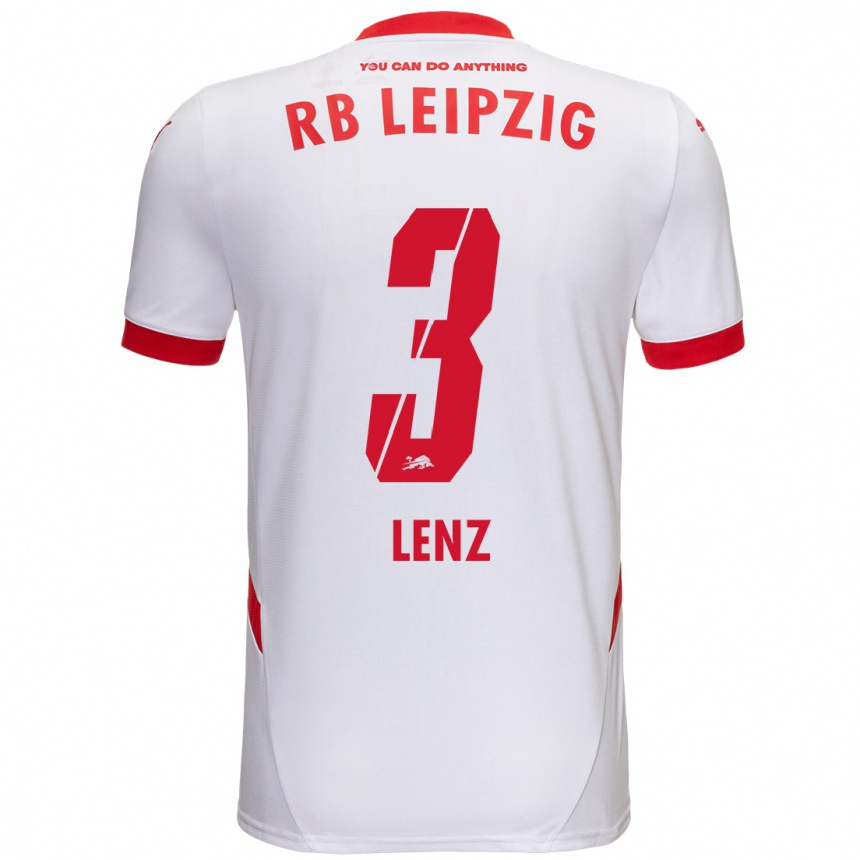 Niño Fútbol Camiseta Christopher Lenz #3 Blanco Rojo 1ª Equipación 2024/25 Perú