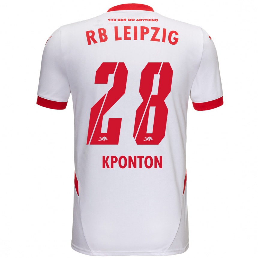 Niño Fútbol Camiseta Marwan Kponton #28 Blanco Rojo 1ª Equipación 2024/25 Perú