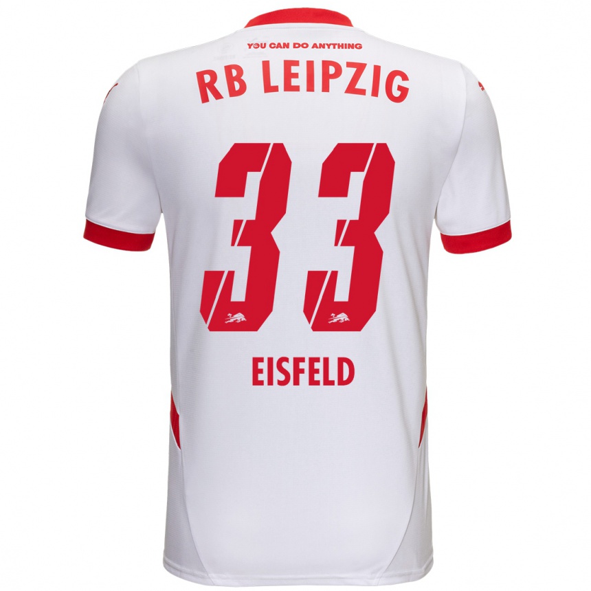 Niño Fútbol Camiseta Tom Eisfeld #33 Blanco Rojo 1ª Equipación 2024/25 Perú