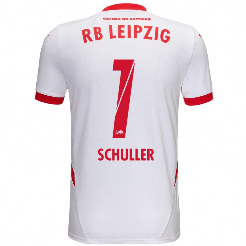 Niño Fútbol Camiseta Gina Schüller #1 Blanco Rojo 1ª Equipación 2024/25 Perú