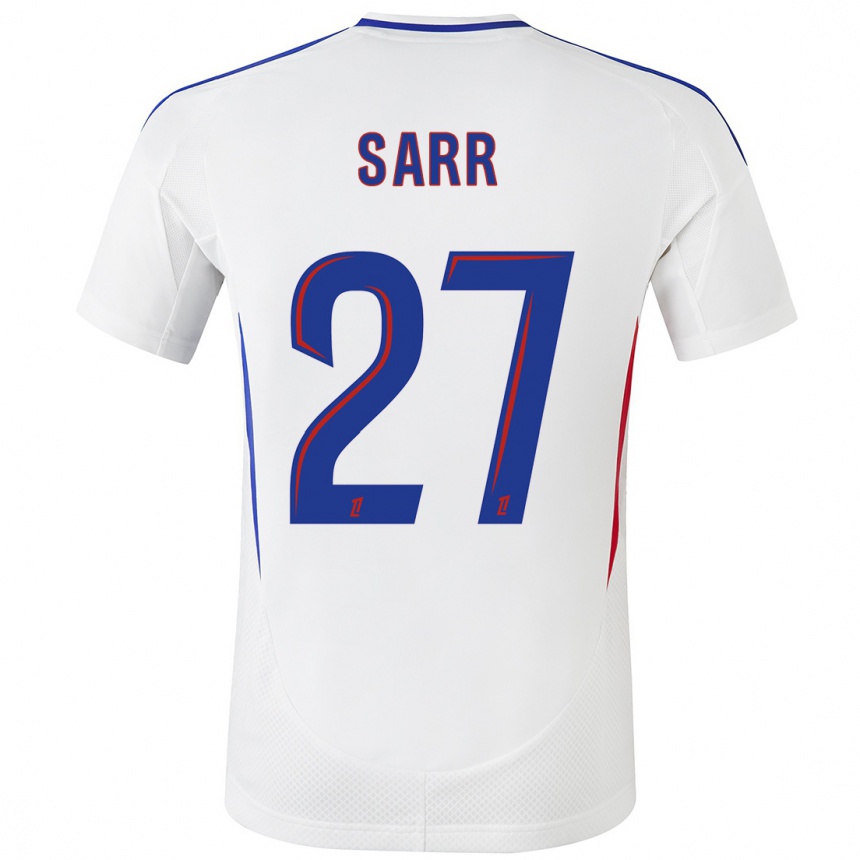 Niño Fútbol Camiseta Amin Sarr #27 Blanco Azul 1ª Equipación 2024/25 Perú