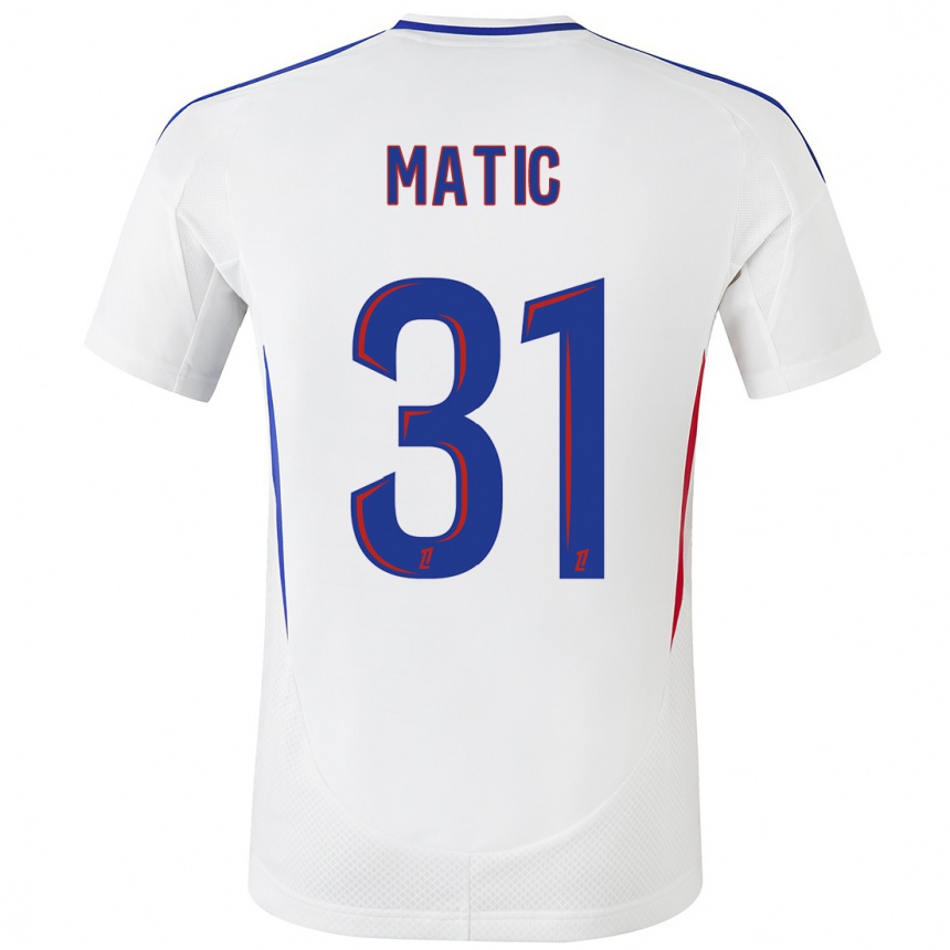 Niño Fútbol Camiseta Nemanja Matic #31 Blanco Azul 1ª Equipación 2024/25 Perú