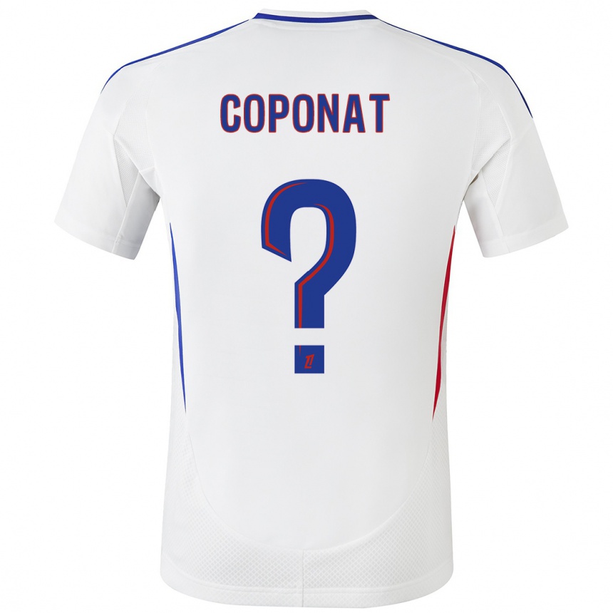 Niño Fútbol Camiseta Lilian Coponat #0 Blanco Azul 1ª Equipación 2024/25 Perú