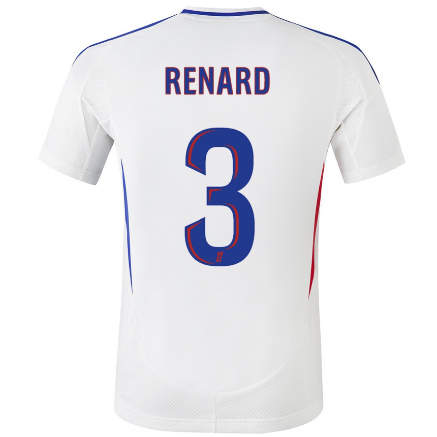 Niño Fútbol Camiseta Wendie Renard #3 Blanco Azul 1ª Equipación 2024/25 Perú