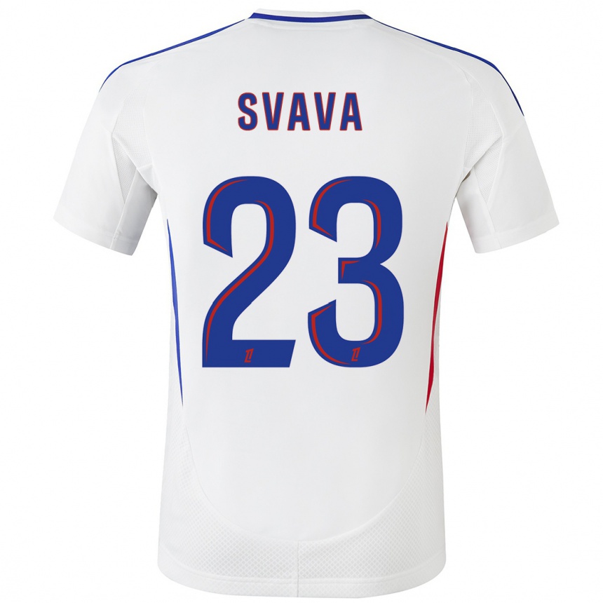 Niño Fútbol Camiseta Sofie Svava #23 Blanco Azul 1ª Equipación 2024/25 Perú