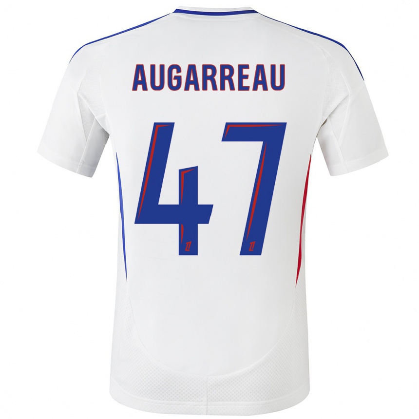 Niño Fútbol Camiseta Sofiane Augarreau #47 Blanco Azul 1ª Equipación 2024/25 Perú