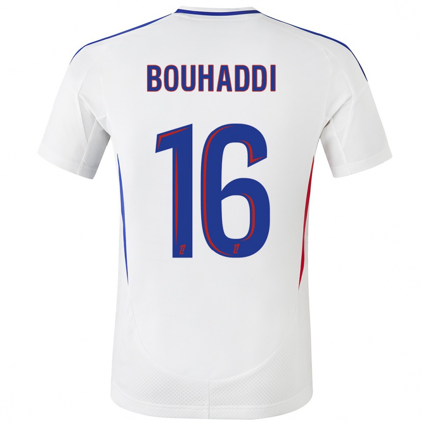 Niño Fútbol Camiseta Sarah Bouhaddi #16 Blanco Azul 1ª Equipación 2024/25 Perú