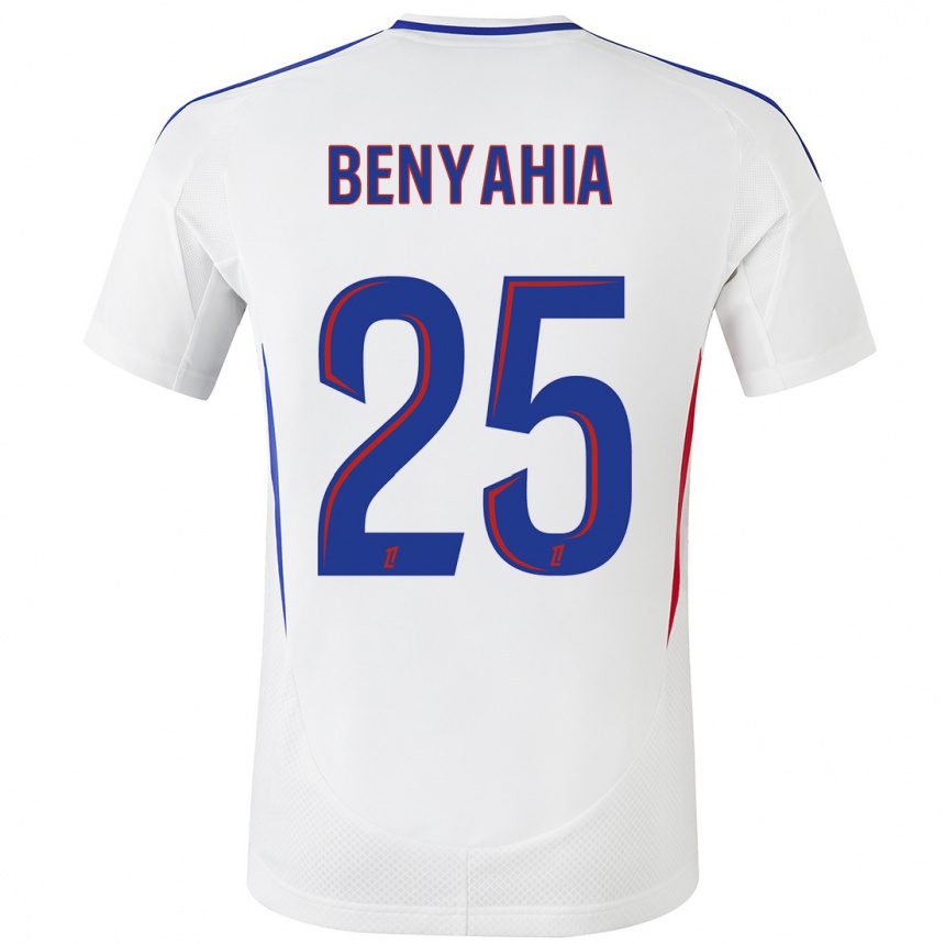 Niño Fútbol Camiseta Ines Benyahia #25 Blanco Azul 1ª Equipación 2024/25 Perú