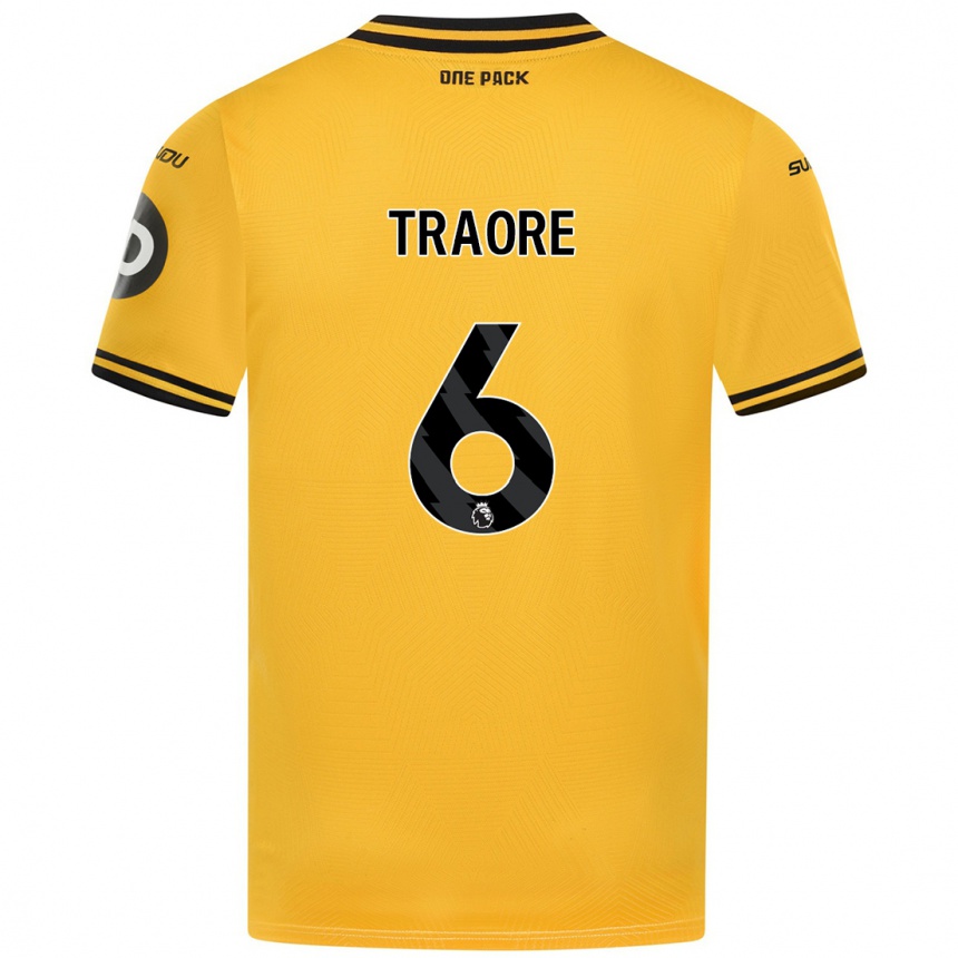 Niño Fútbol Camiseta Boubacar Traoré #6 Amarillo 1ª Equipación 2024/25 Perú