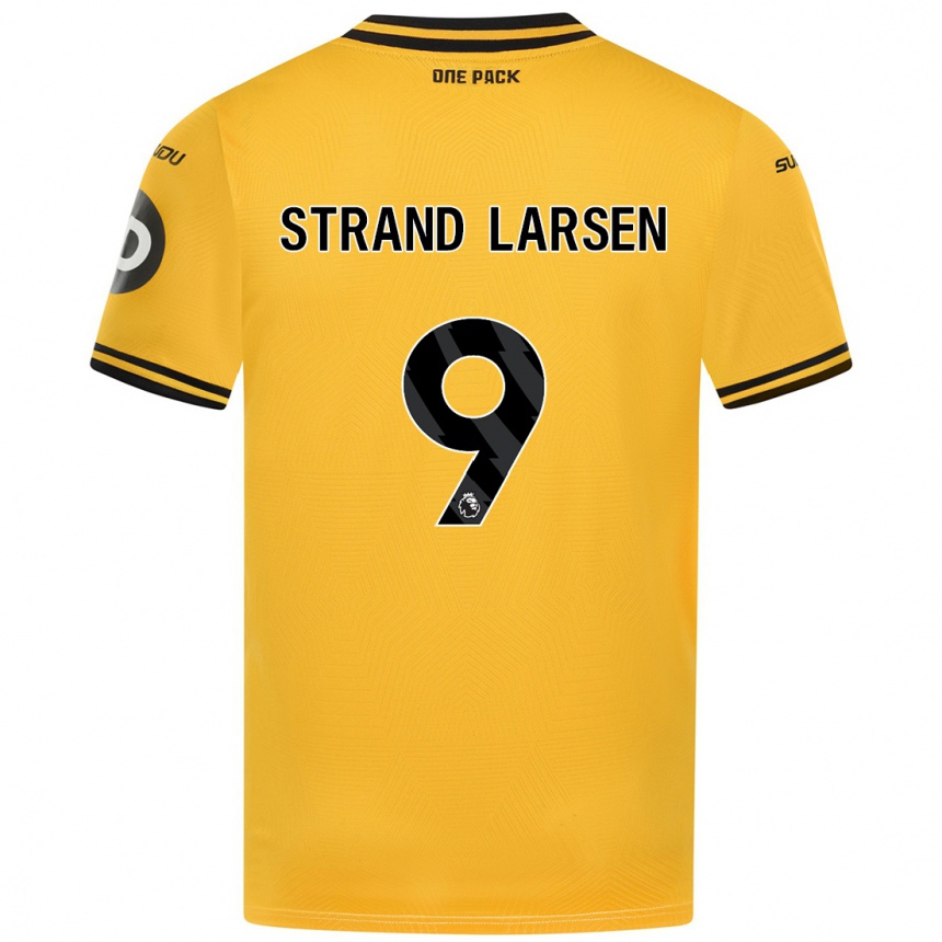 Niño Fútbol Camiseta Jørgen Strand Larsen #9 Amarillo 1ª Equipación 2024/25 Perú