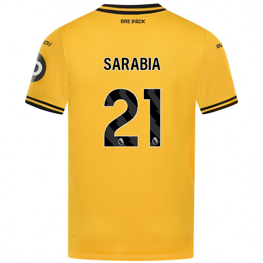 Niño Fútbol Camiseta Pablo Sarabia #21 Amarillo 1ª Equipación 2024/25 Perú