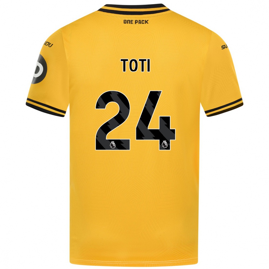 Niño Fútbol Camiseta Toti #24 Amarillo 1ª Equipación 2024/25 Perú