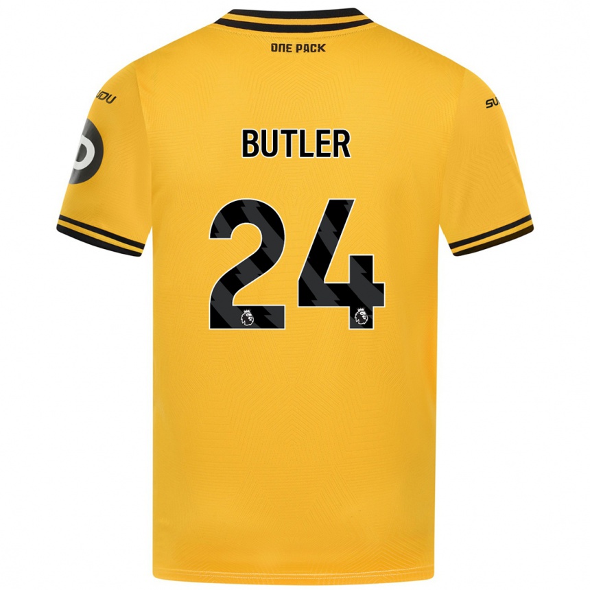 Niño Fútbol Camiseta Elli Butler #24 Amarillo 1ª Equipación 2024/25 Perú